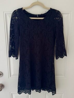 DIVIDED by H&M Boho lace overlay shift dress with subtle bell sleeve
